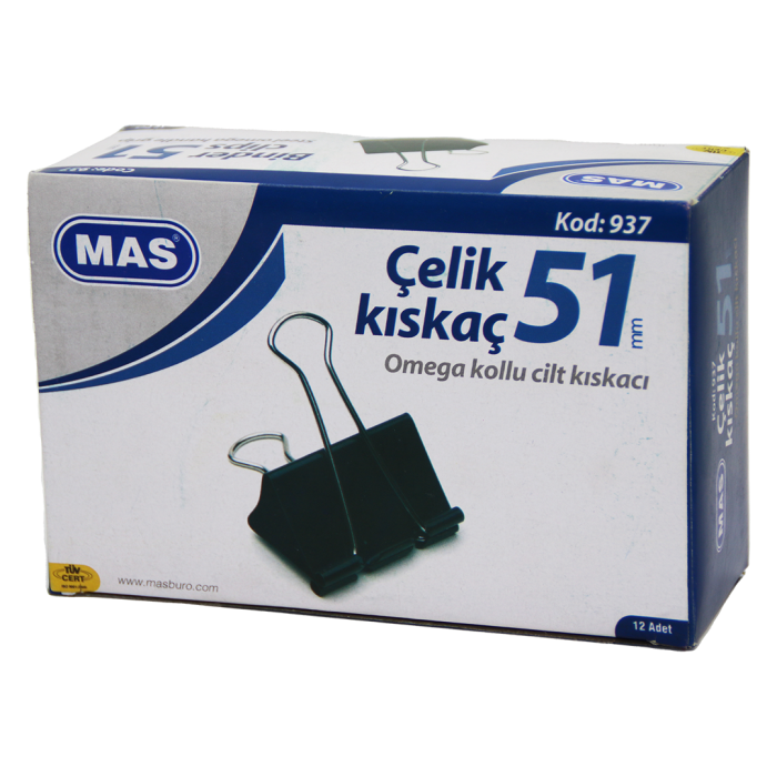ÇELİK KISKAÇ 51MM 12 PARÇA  OMEGA KOLLU CİLT KISKAÇI 