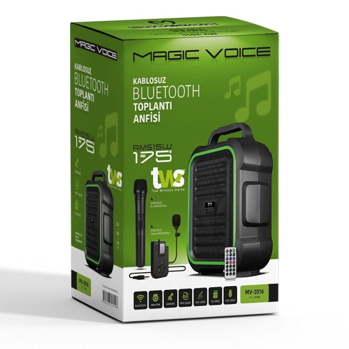 VHF EL+YAKA MİK USB*SD*BT-TAŞINABİLİR-SEYYAR ANFİ 175W 