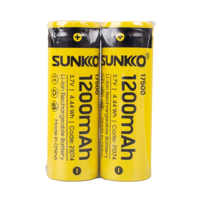 SUNKKO 3.7 VOLT 1200 MAH 17500 ŞARJ EDİLEBİLİR PİL (2Lİ PAKET) 