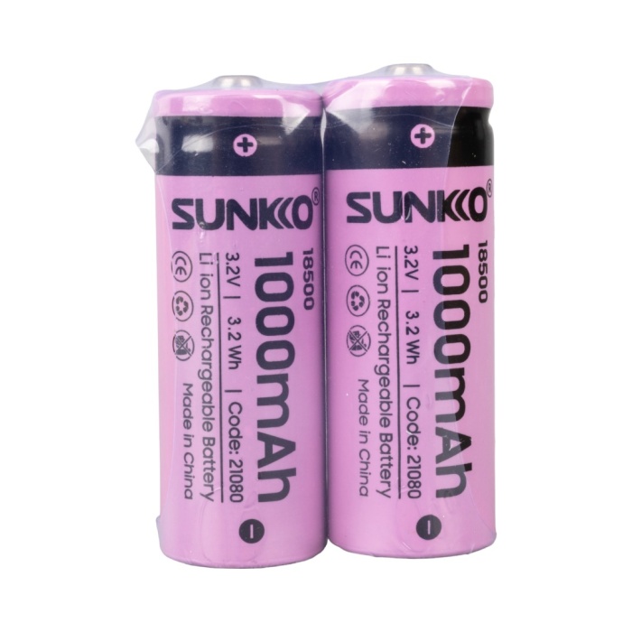 SUNKKO IFR 3.2 VOLT 1000 MAH 18500 ŞARJ EDİLEBİLİR PİL (2Lİ PAKET) 