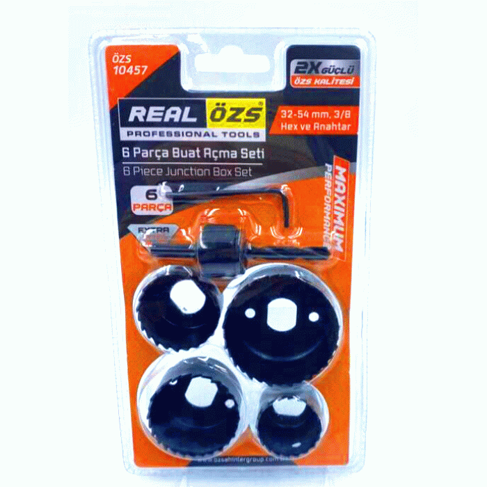6 PARÇA  BUAT AÇMA PANÇ SETİ 38-54MM- 3/8 HEX - ANAHTAR 