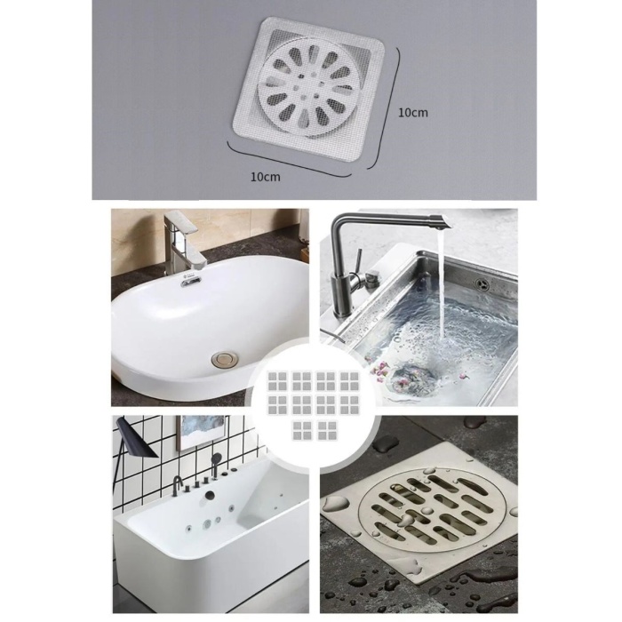 10&amp;apos;lu Banyo ve Mıutfak Lavabo Koku Önleyici ve Haşere Böcek Önleyici Gider Filtresi 