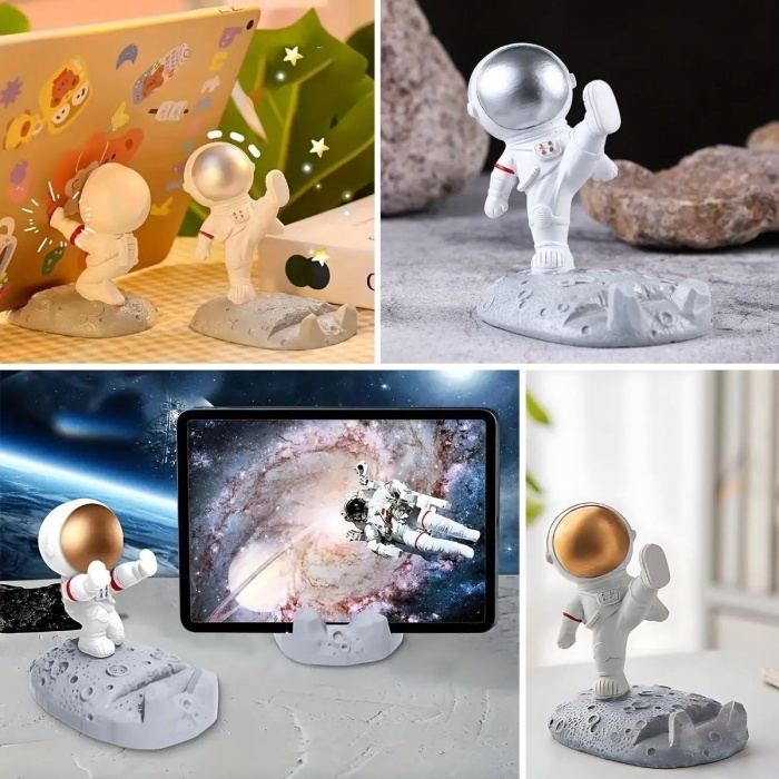 Mini Astronot Model Telefon ve Tablet Tutucu Standı 