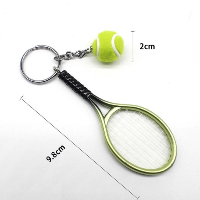 Gerçekçi Tenis Raketi Tasarımlı Şık Anahtarlık Kolye Çanta Süsü Tennis Keychain 