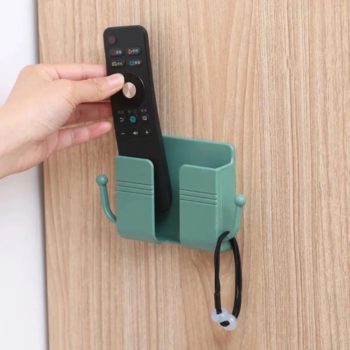 Duvar Tipi Yapışkanlı Kablo Tutuculu Telefon,Kumanda Tutucu Plastik Aparat 