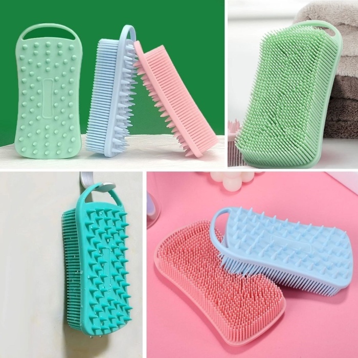 Kendiliğinden Askılı Peeling ve Masaj Etkili Silikon Banyo Vücut Fırçası 