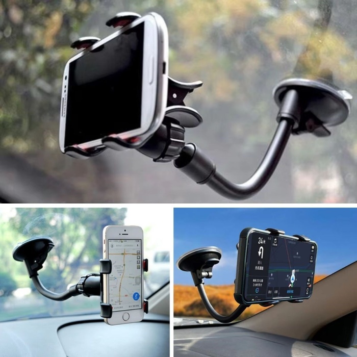 Akrobat Cama Sabitlenen Güçlü Vakumlu 360 Derece Dönen Tüm Modellere Uyan Oto Telefon Tutucu 