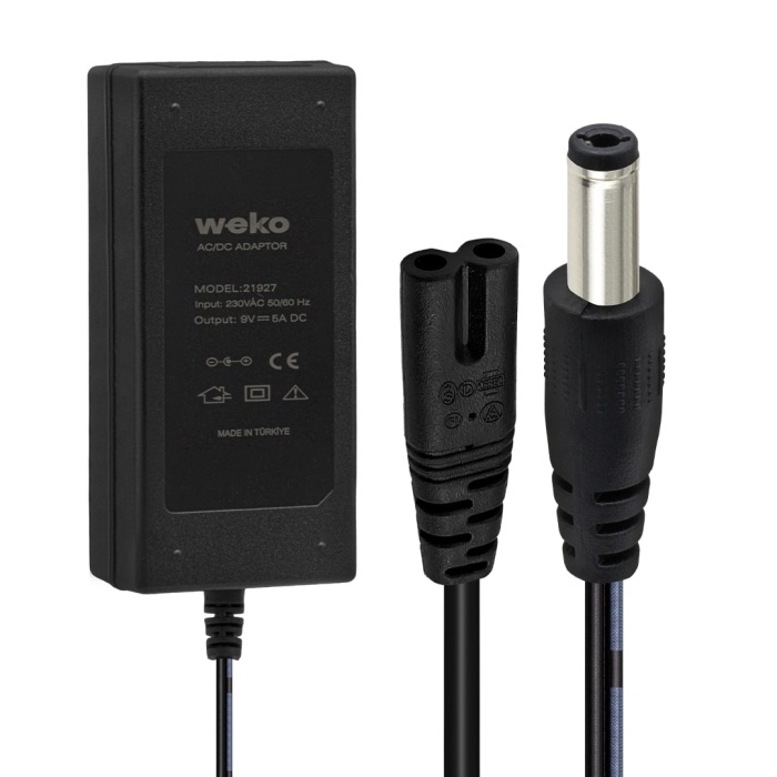9 VOLT - 5 AMPER 5.5*2.5 UÇLU YERLİ ÜRETİM YAZAR KASA/POS MAKİNESİ MASAÜSTÜ  ADAPTÖR (4549)