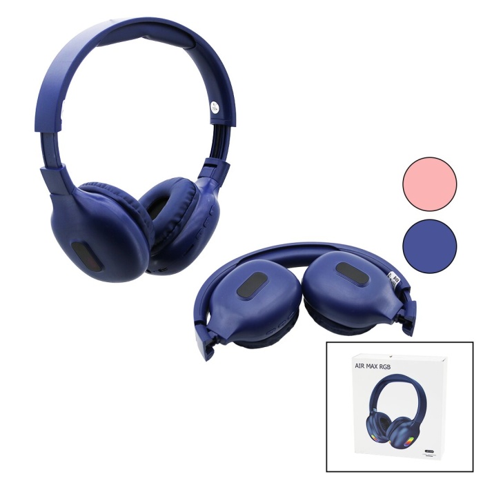 AIR MAX RGB RENKLİ IŞIKLI ŞARJLI BLUETOOTH KULAK ÜSTÜ KABLOSUZ KULAKLIK PL-2360 (4549)