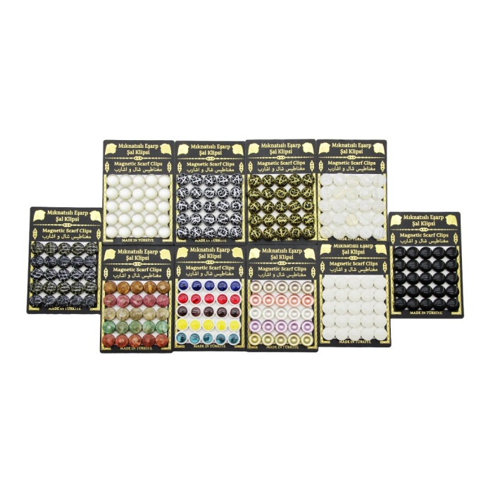 25PCS TAKIM   MIKNATISLI  EŞARP ŞAL KLİPSİ  1 KART (4549)
