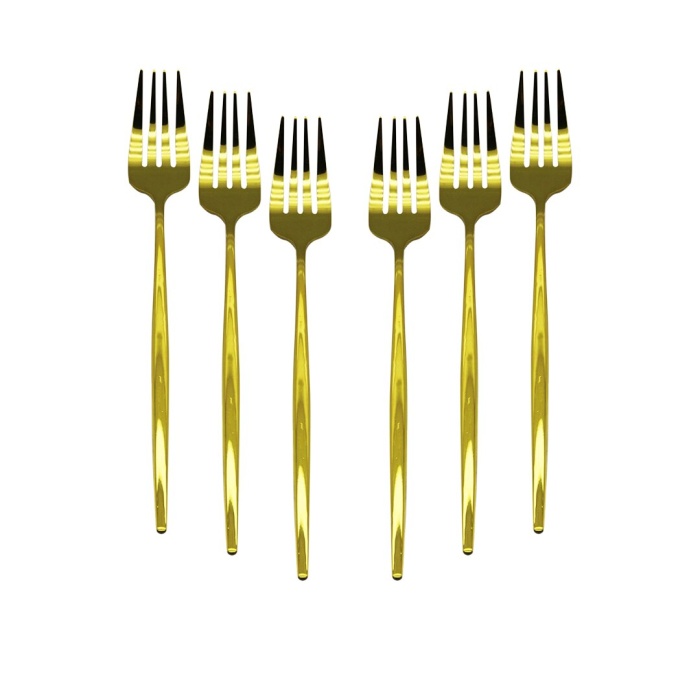 6 PCS GOLD YEMEK ÇATAL SETİ (4549)