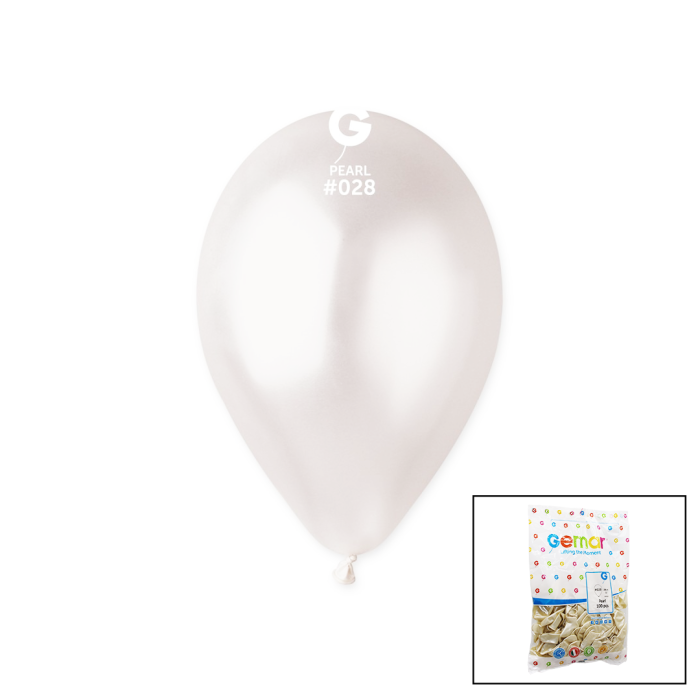 GM-110-28 METALİK - BEYAZ BALON 11&amp;apos;&amp;apos; - 28CM - 100 PARÇA (4549)