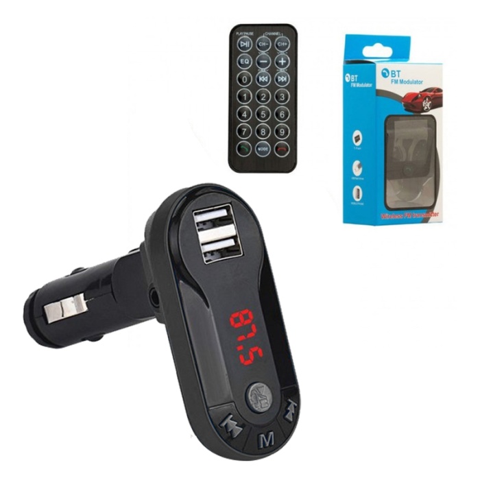 HELLO HL-19683 BT-FM MODULATÖR ÇİFT USB/SD/MP3 12-24 VOLT HAFIZASIZ BLUETOOTH FM TRANSMITTER (4549)