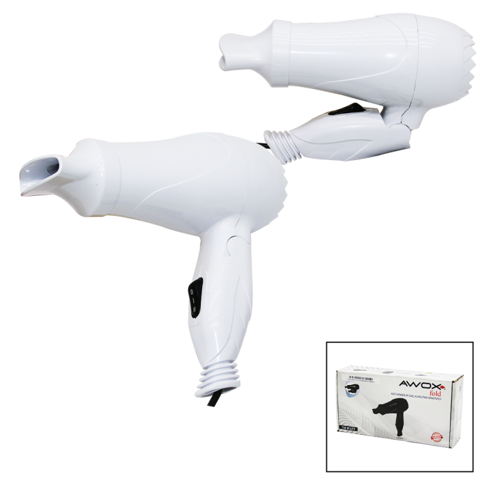 AWOX FOLD SAÇ KURUTMA - FÖN MAKİNESİ SEYAHAT TİPİ 750W (4549)