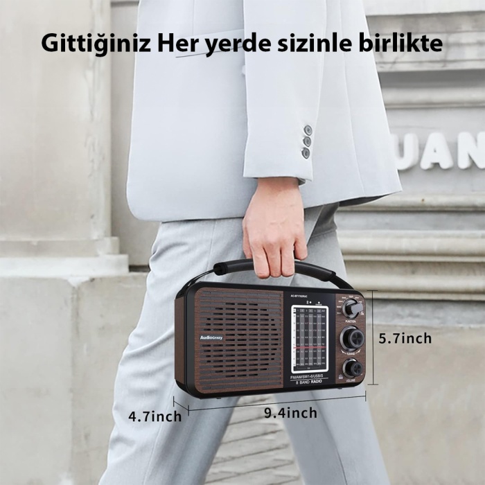 PORTATİF RADYO FM-USB-SD/MMC-AUX (88-108 FM FREKANS ARALIĞI) (4549)