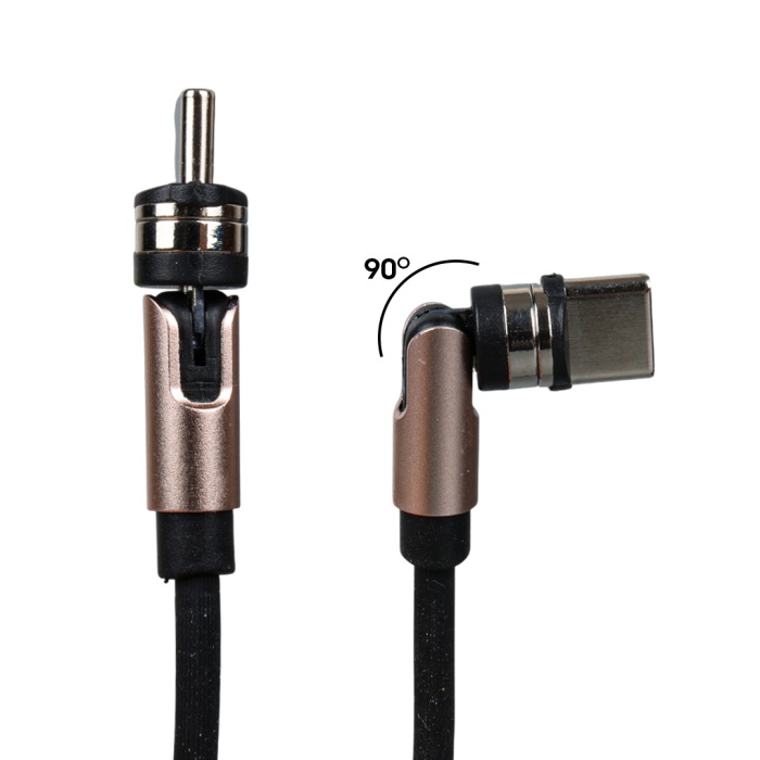 SİYAH 3İN1 (TYPE C- LİGHTNİNG- MİCRO USB) MANYETİK UÇ TAŞINABİLİR ŞARJ KABLOSU (4549)