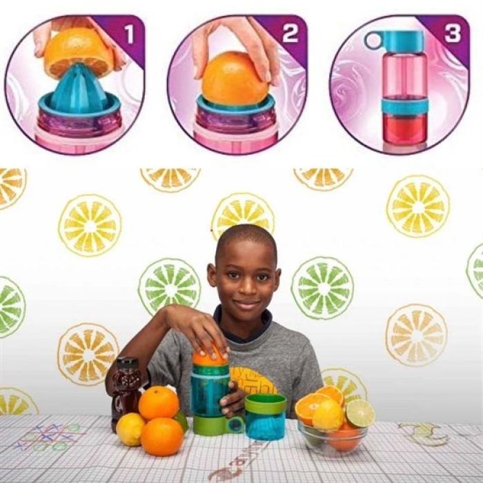 Narenciye Limon Sıkmalı Pratik Detoks Toksin Atıcı Su Matarası Spor Şişesi (4549)