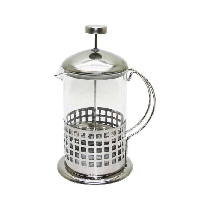 FRENCH PRESS 800ML CAM BİTKİ SÜZGEÇİ METAL KAFES - KAPAK (4549)