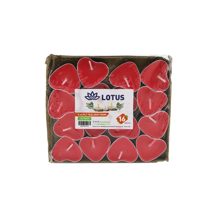 16PCS   KALPLİ - KIRMIZI  TEA LİGHT MUM (4549)