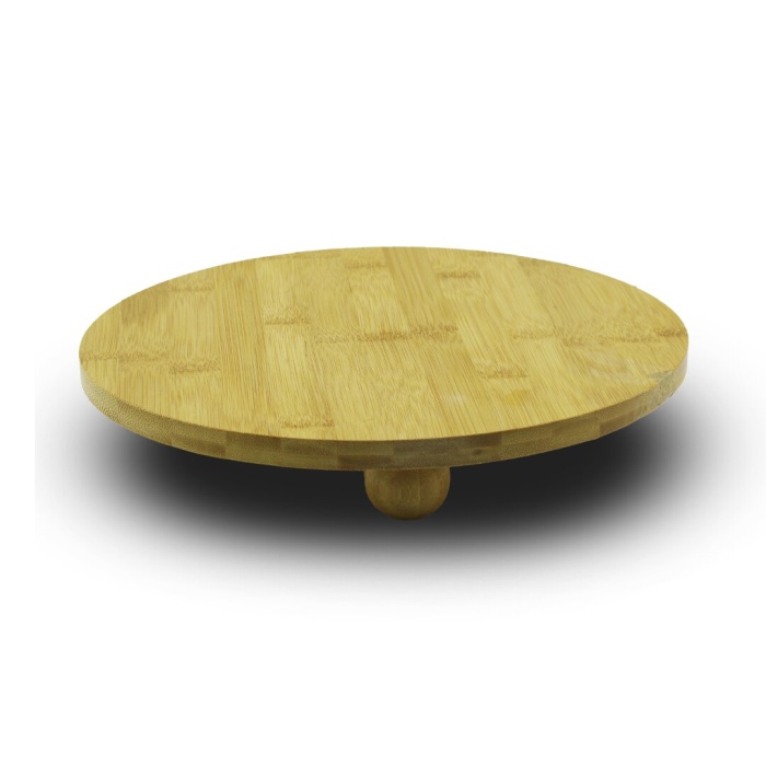 YUVARLAK=29CM   3 MİNİ TOP AYAKLI  AHŞAP BAMBU SUNUM TAHTASI - MİNİ SOFRA (4549)