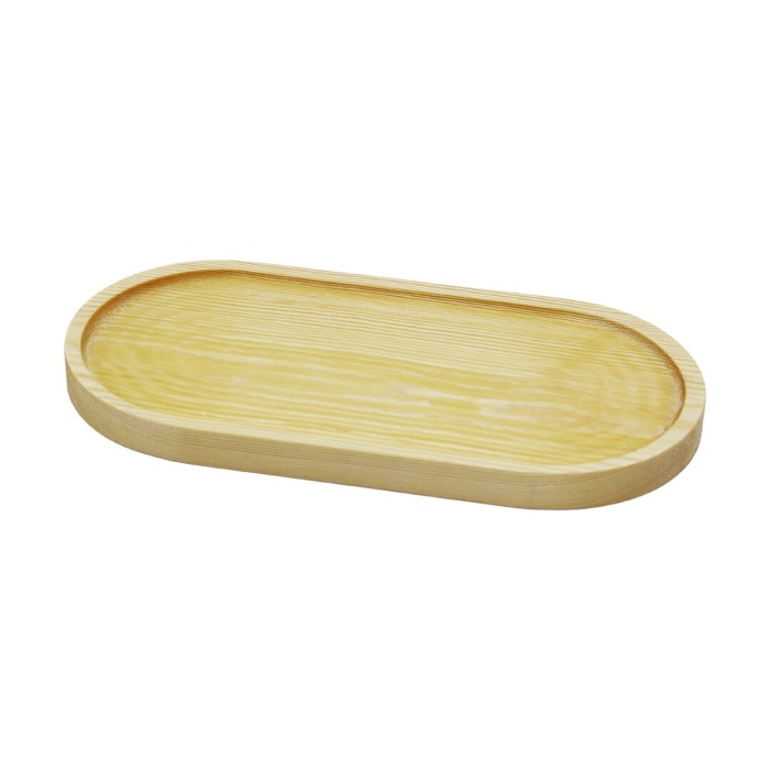 OVAL   AÇIK RENK=SADE  AHŞAP YAĞDANLIK ALTLIK  25X12.5CM (4549)
