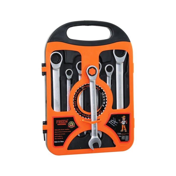 7 PCS CIRCIR KOMBİNE ANAHTAR SETİ 8-10-12-13-14-17-19MMPLASTİK TAŞIMA ÇANTALI (4549)