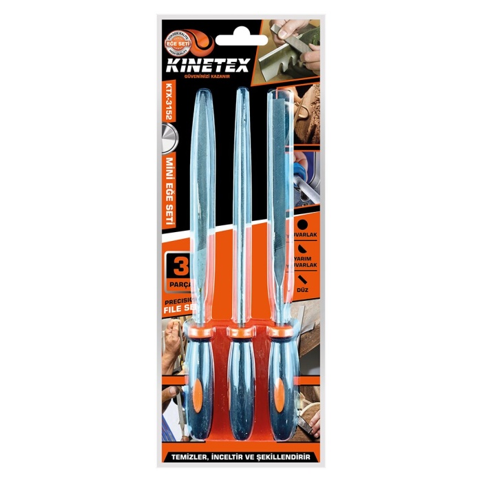 3PCS  MİNİ EĞE SETİ  DÜZ - YUVARLAK - ÜÇGEN (4549)