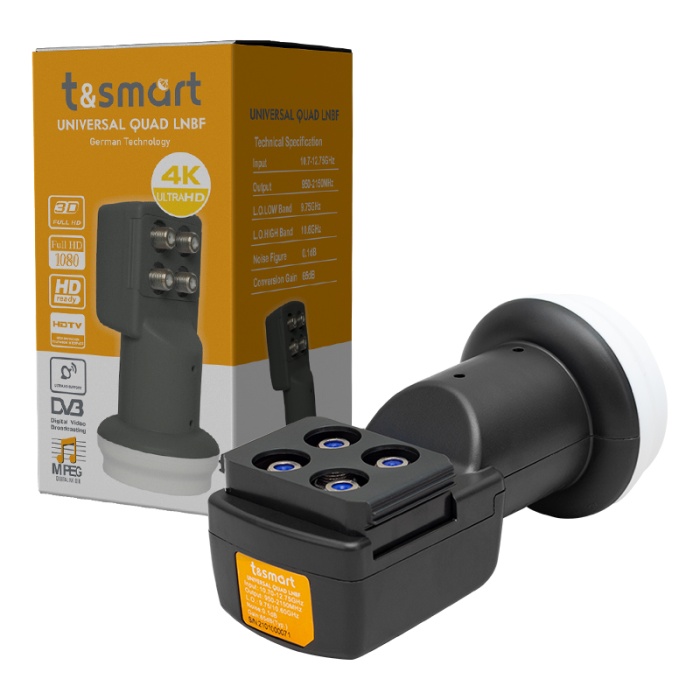 TSMART 0.1DB ULTRA HD 4K UNIVERSAL QUAD DÖRT ÇIKIŞLI LNB (4549)