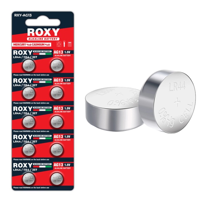 ROXY RXY-AG13 LR44/1154/357 1.5 VOLT ALKALİNE DÜĞME PİL (10LU PAKET) (4549)