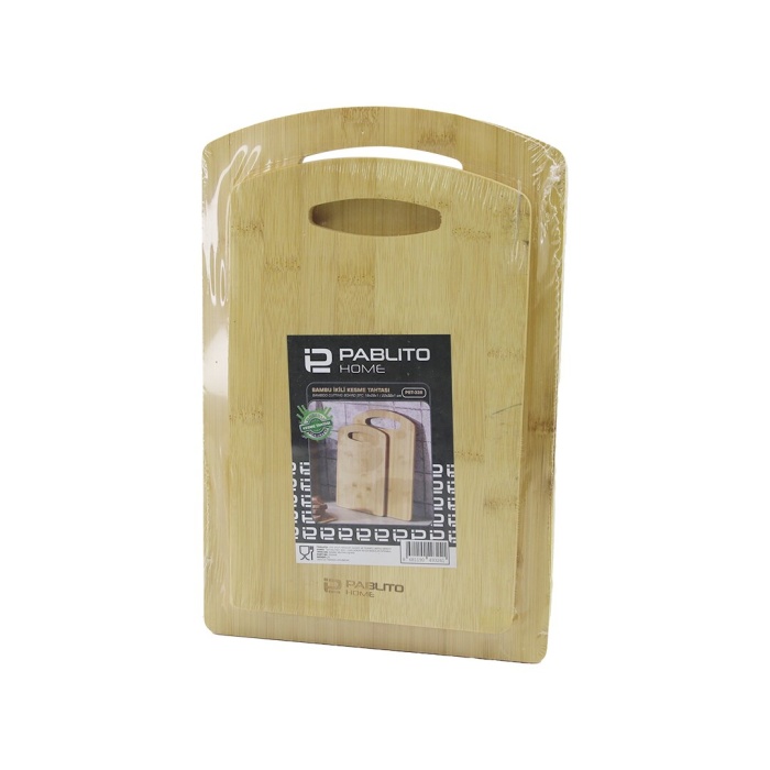 2PCS SET  AHŞAP BAMBU KESİM PANOSU - KESME TAHTASI  18X28X1CM--22X32X1CM (4549)
