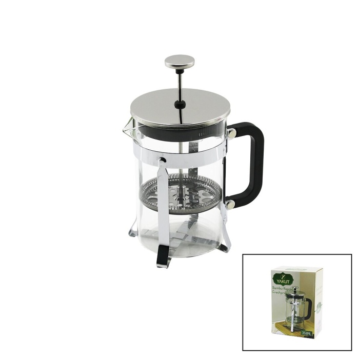 FRECHPRESS  350ML   CAM  BİTKİ SÜZGEÇİ METAL KAFES - PLASTİK SAPLI METAL KAPLAMALI PLS.KAPAK (4549)