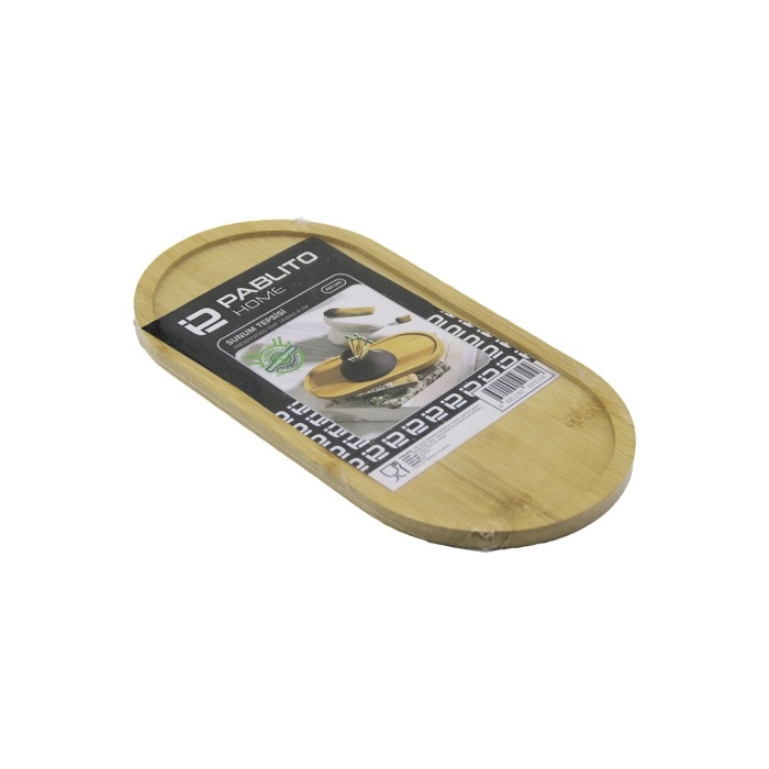 OVAL  AHŞAP BAMBU YAĞDANIK ALTLIK - SUNUM TEPSİ  12X24X0.8CM (4549)