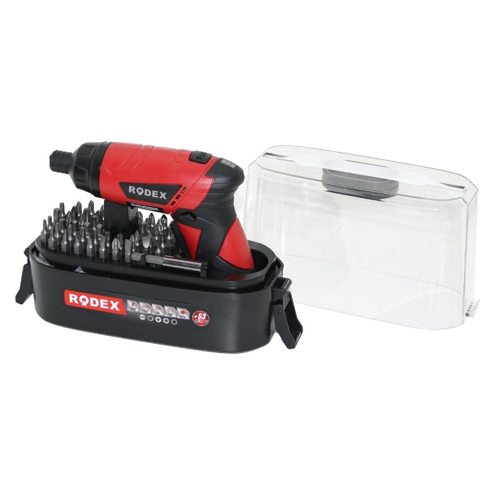 53PCS BİTS UÇ ŞARJLI VİDALAMA - TORNAVİDA RPM 210 1/4&amp;quot; 6.35MM 3.6V DC-1.5A Lİ-ION PİL ŞEFFAF PLS.ÇANTA RDX-308 (4549)