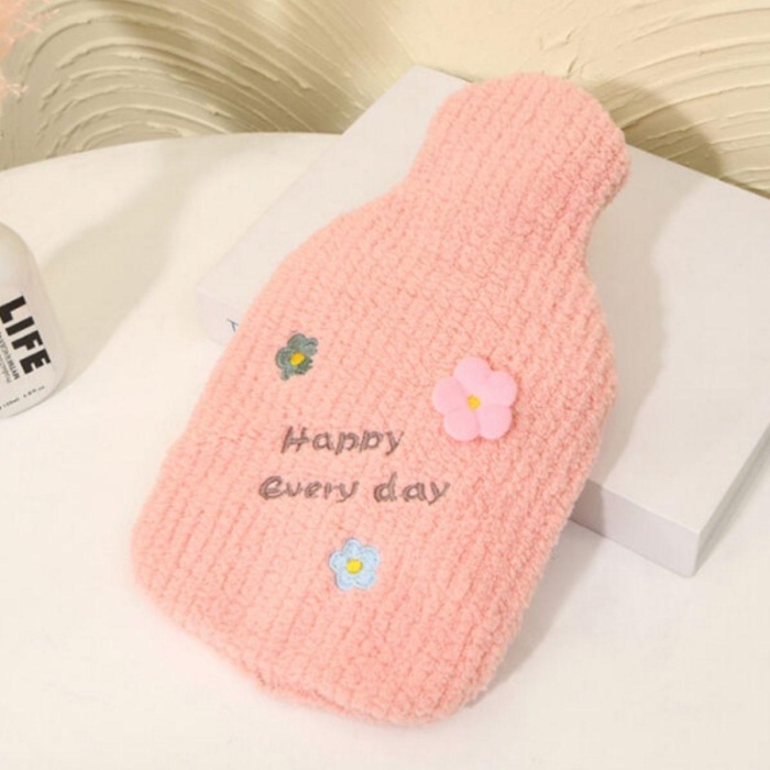 1 Litre El Geçirmeli Örgülü Sıcak Su Torbası Happy (4549)