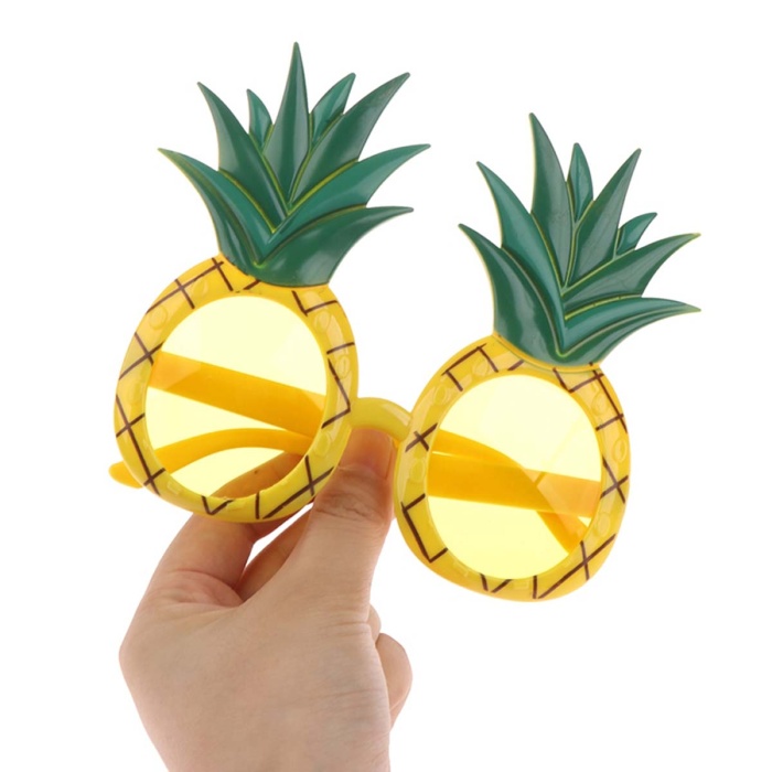Tropikal Hawaii Ananas Şekilli Parti Gözlüğü 9.5 x 14 cm (4549)