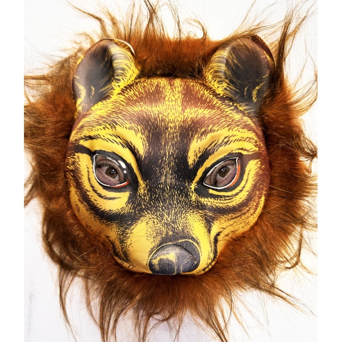 Kahverengi Saçlı Kaplan Aslan Leopar Maskesi Mega Peluş 32 No (4549)
