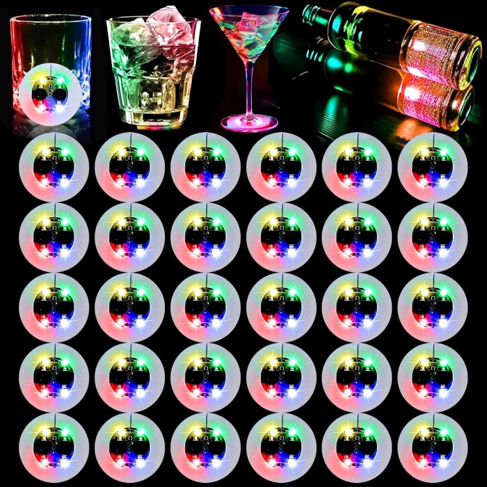 Işıklı Yapışkanlı Bardak Altı Aparatı Ledli 3 Fonksiyonlu 6 cm Çap (4549)