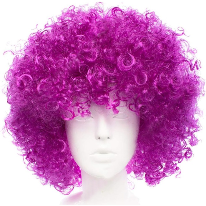 Koyu Mor Renk Violet Afro Bonus Saç Peruk (4549)