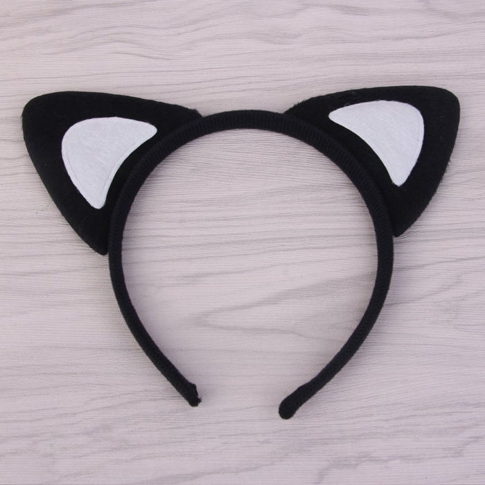 Kedi Kulak Taç Siyah İçi Beyaz Renk Pofuduk 15X17 cm (4549)