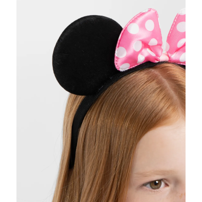 Pembe Fiyonklu Minnie Mouse Tacı Mini Kulak (4549)