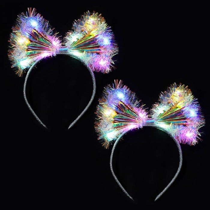 Işıltılı Fiber Fiyonk Gece Tacı Işıklı Ledli Eğlence Tacı 1 Adet 20x21 cm (4549)