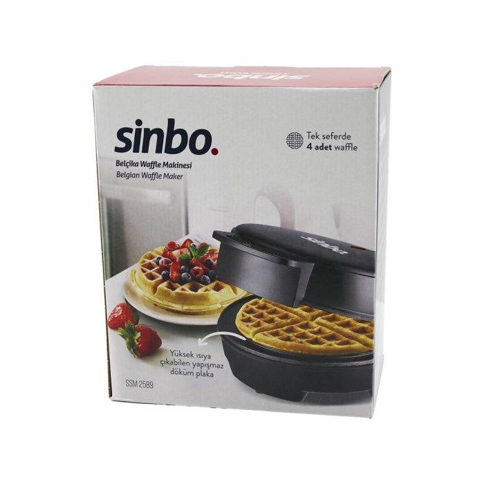 DÖKÜM  BELÇİKA WAFFLE MAKİNESİ  ELEKTRİKLİ   4 WAFFLE   YAPIŞMAZ YÜZEY   1000W  SSM-2589 (4549)
