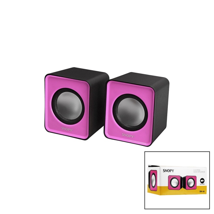 SNOPY SN-66  PEMBE  USB 2.0 MULTİMEDYA 1+1 HOPARLÖR SPEAKER SET 6W (4549)