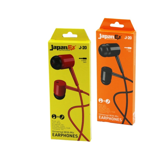 JAPANEX  J-20   KULAK İÇİ   MİKROFONLU  STEREO KULAKLIK KABLOLU= 1MT  AUX GİRİŞ (4549)