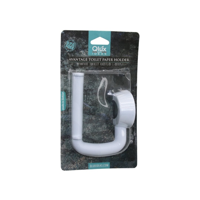 QLUX L-00107 AVANTAGE TUVALET KAĞITLIK  BEYAZ PLASTİK   YAPIŞKANLI - VİDALI MONTAJ (4549)