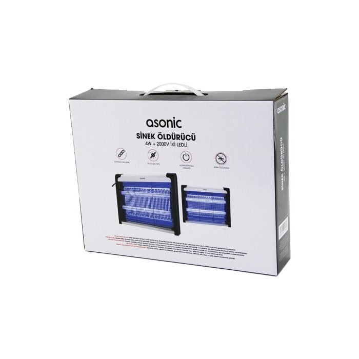 2 LEDLİ SİNEK ÖLDÜRÜCÜ CIZ MAKİNE 4W - 2000V 30M2 ETKİNLİK ALANI AS-A28 (4549)