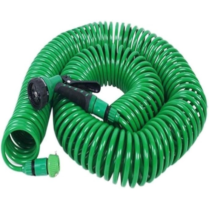 30 Metre Spiral Hortum + 4 Fonksiyonlu Özel Sulama Tabancası (4549)