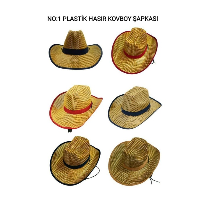 NO-1 HASIR ERKEK KOVBOY ŞAPKA (4549)
