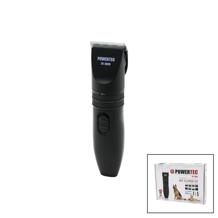 POWERTEC TR-9000  KEDİ - KÖPEK  BAKIM SETİ USB ŞARJLI TRAŞ MAKİNESİ METAL TARAK - MAKAS 0.8-1.1-1.4-1.7-2.0MM AYARLI (4549)