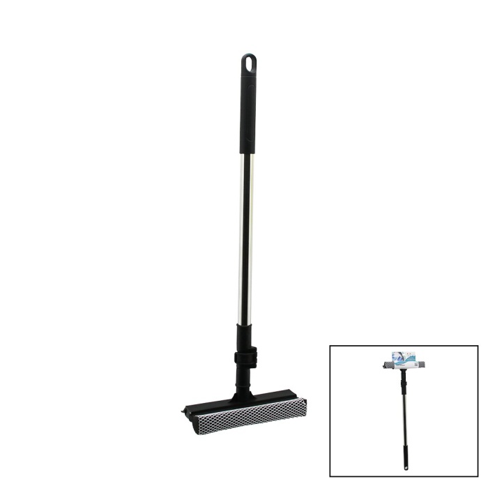 2İN1 BAŞLI=ÇEKPAS - FİLE KAPLI SÜNGER ÇOK AMAÇLI YÜZEY TEMİZLİK MOP - CAMSİL KİLİTLİ UZAYAN METAL SAP=56-94CM (4549)